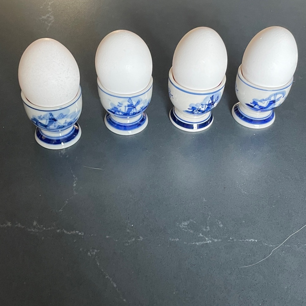 Delft egg cups set of four windmill